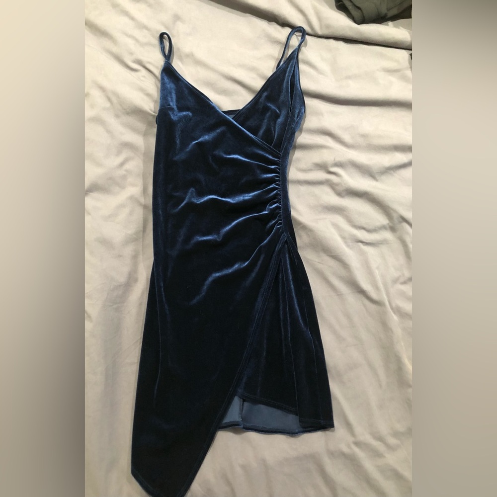 Blue Velvet Dress